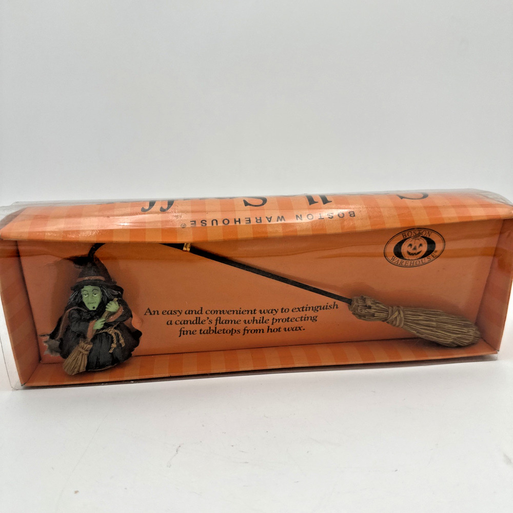 NEW Boston Warehouse Halloween Witch Broom Candle Snuffer